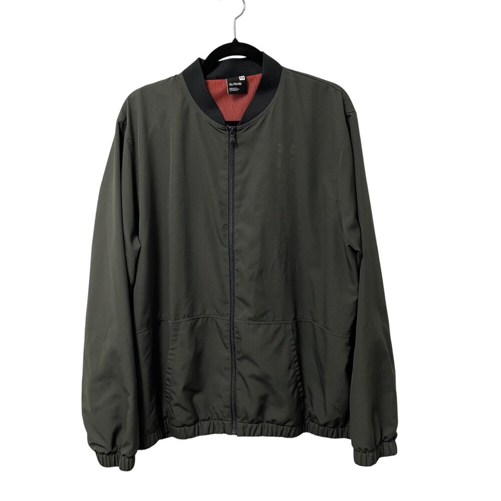 UNDER ARMOUR BOMBER JACKET FULL ZIP UNSTOPPABLE STORM MENS XL OLIVE GREEN